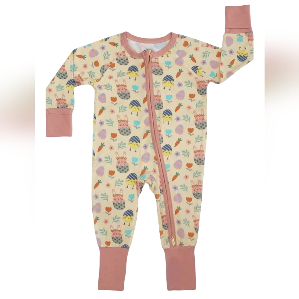 NWT Emerson Bamboo Egg Hunt Easter Convertible Footless Pajamas
